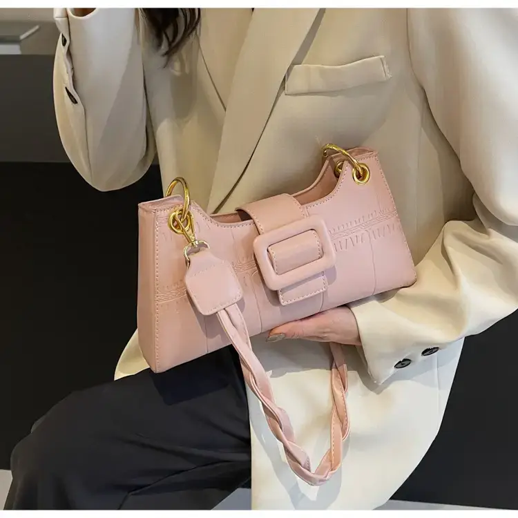 Women's White One-Shoulder Stone Pattern Handbag — feature 27