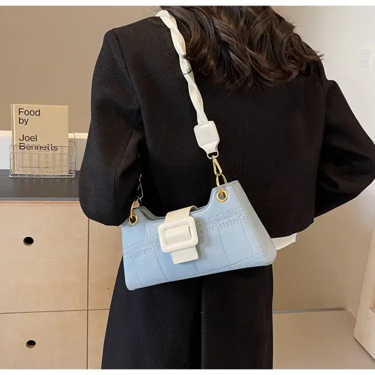 Women's White One-Shoulder Stone Pattern Handbag — feature 36