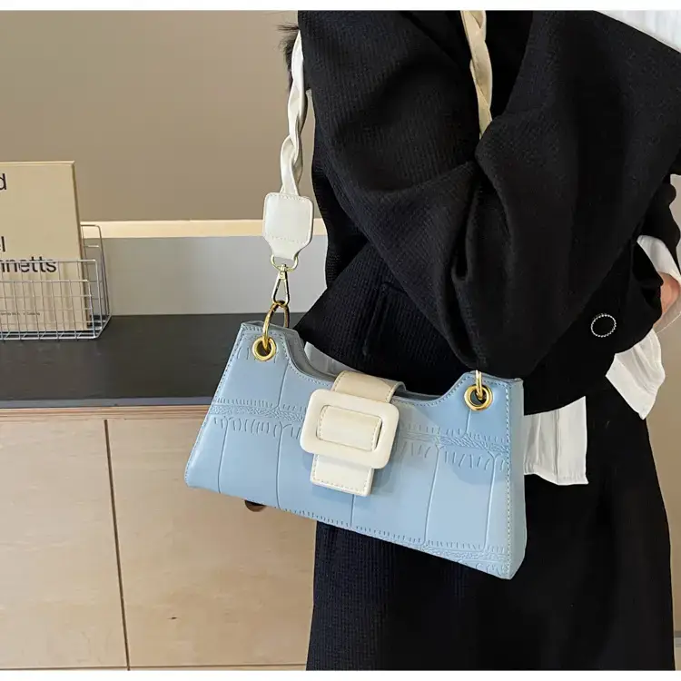 Women's White One-Shoulder Stone Pattern Handbag — feature 38