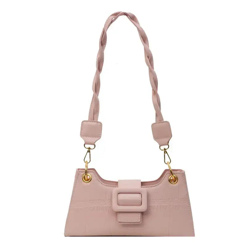 Women's White One-Shoulder Stone Pattern Handbag