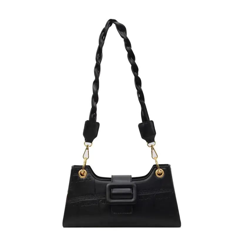 Women's White One-Shoulder Stone Pattern Handbag