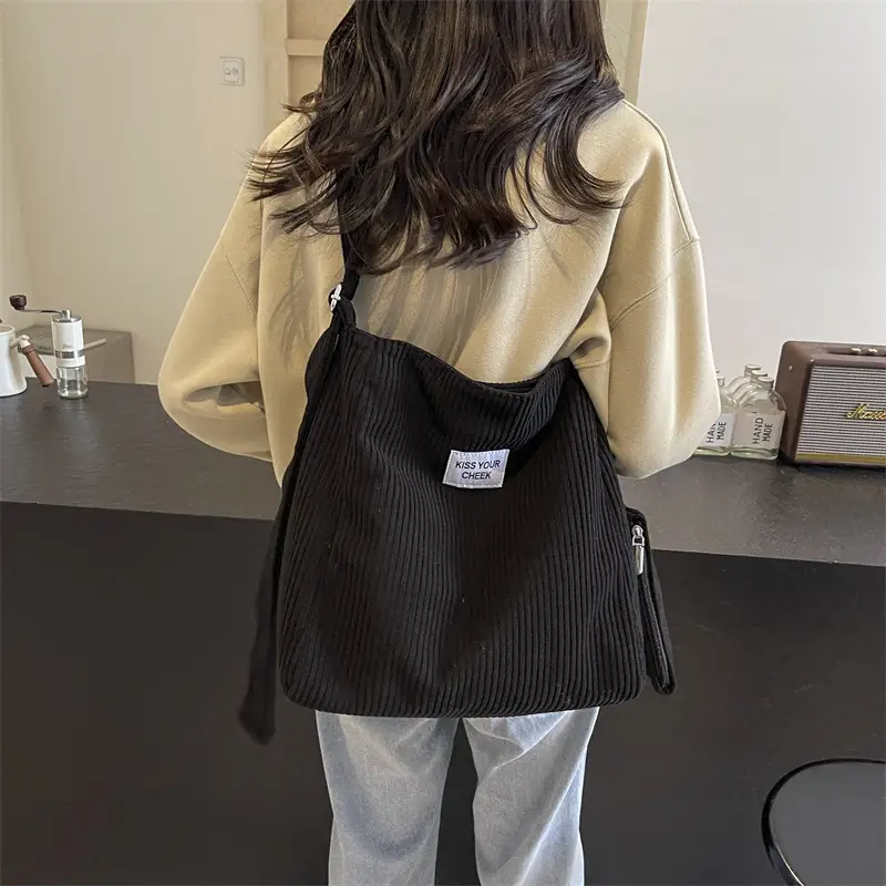 Women's Large Capacity Corduroy Canvas Tote Bag - Image 5