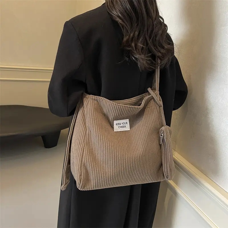 Women's Large Capacity Corduroy Canvas Tote Bag - Image 7