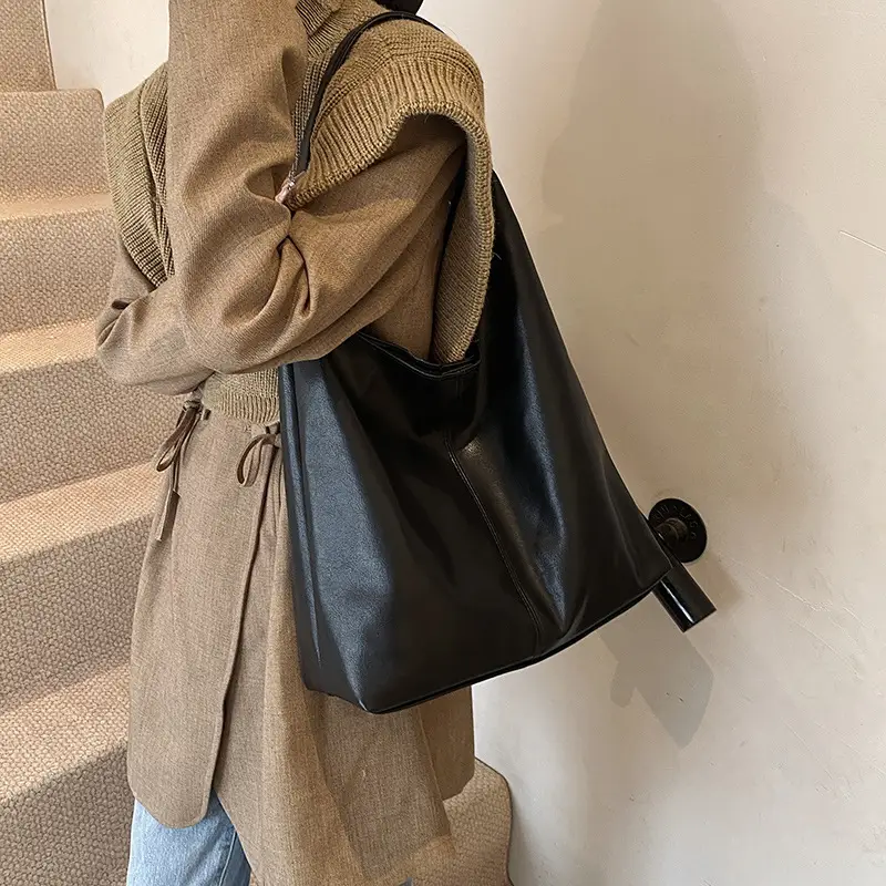 Women Vintage Brown Tote Bag Large Capacity Shoulder Bag 2024 - Image 7