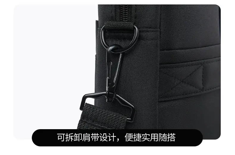 Men's Black Business Shoulder Crossbody Bag 24" — feature 13