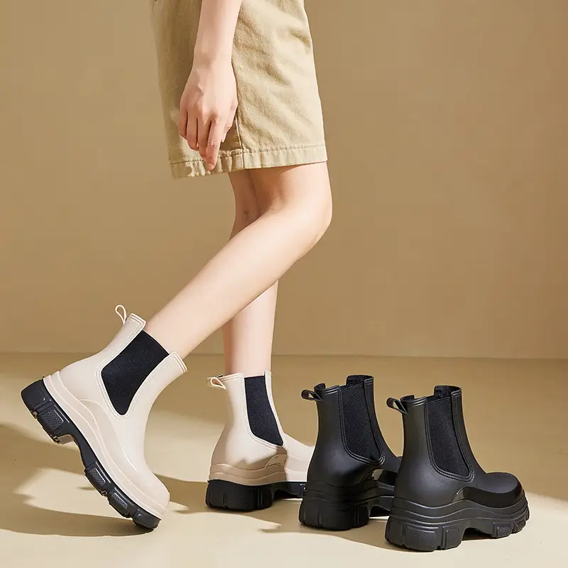 Cross-Border Fashion Rain Boots for Women 2026 New Model Rain Boots Height-Increasing Waterproof Shoes Chelsea Short Boots Outdoor Non-Slip Rain Boots - Image 6