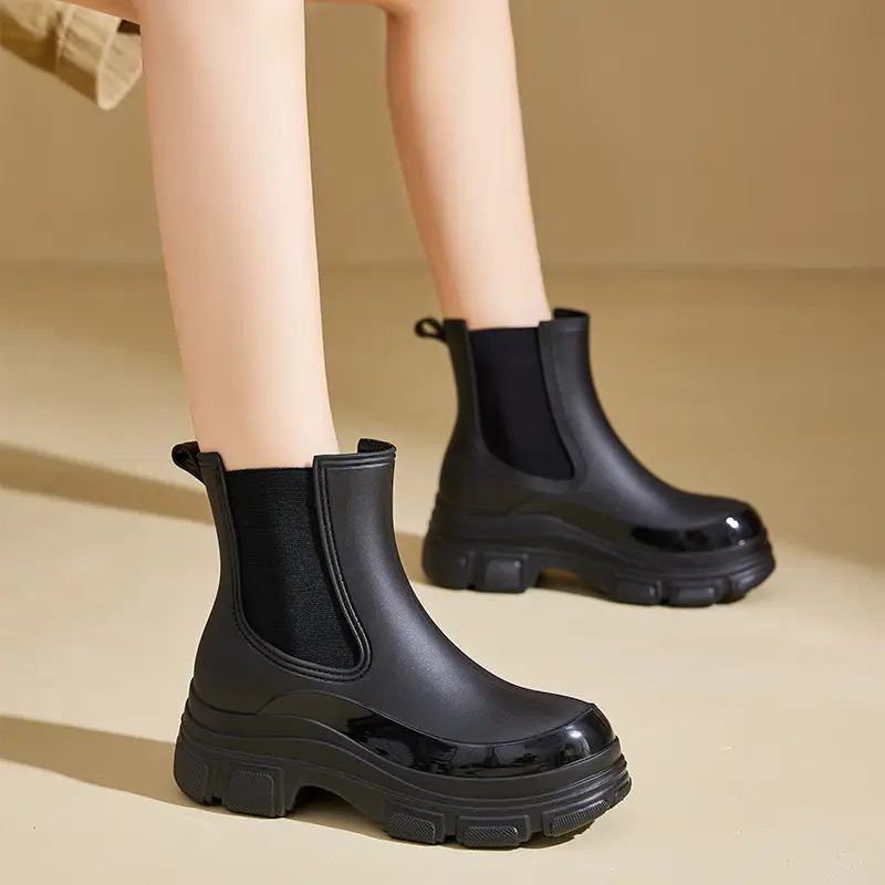Cross-Border Fashion Rain Boots for Women 2026 New Model Rain Boots Height-Increasing Waterproof Shoes Chelsea Short Boots Outdoor Non-Slip Rain Boots - Image 7