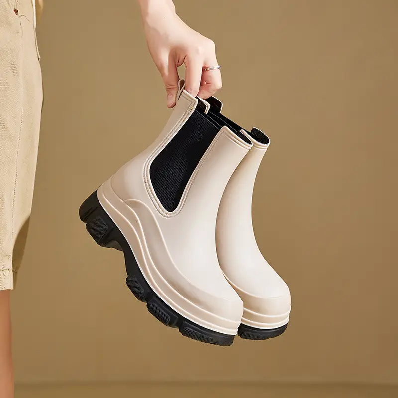 Cross-Border Fashion Rain Boots for Women 2026 New Model Rain Boots Height-Increasing Waterproof Shoes Chelsea Short Boots Outdoor Non-Slip Rain Boots - Image 8