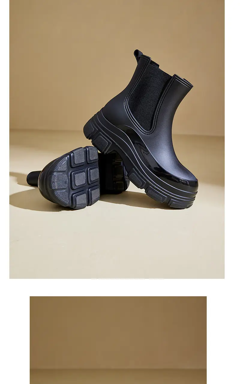 Cross-Border Fashion Rain Boots for Women 2026 New Model Rain Boots Height-Increasing Waterproof Shoes Chelsea Short Boots Outdoor Non-Slip Rain Boots — feature 17