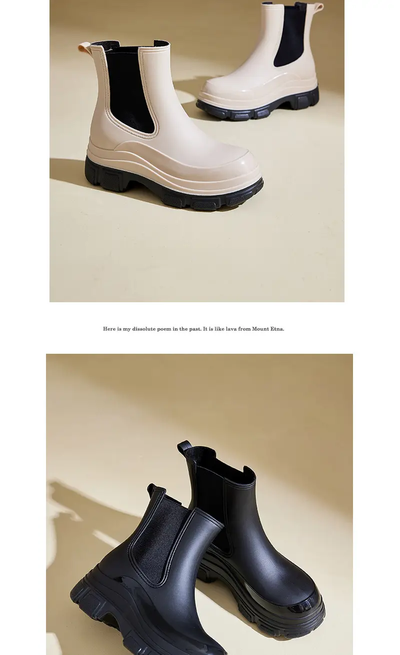 Cross-Border Fashion Rain Boots for Women 2026 New Model Rain Boots Height-Increasing Waterproof Shoes Chelsea Short Boots Outdoor Non-Slip Rain Boots — feature 18