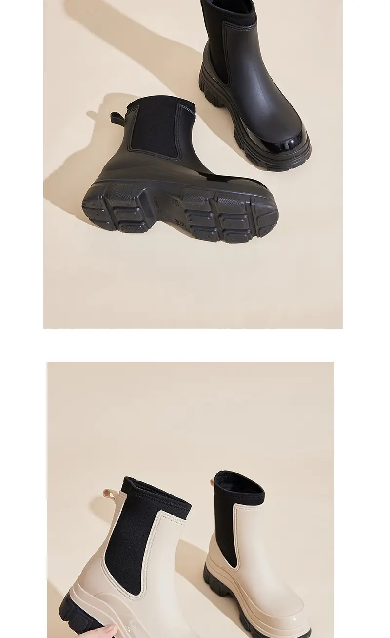 Cross-Border Fashion Rain Boots for Women 2026 New Model Rain Boots Height-Increasing Waterproof Shoes Chelsea Short Boots Outdoor Non-Slip Rain Boots — feature 37