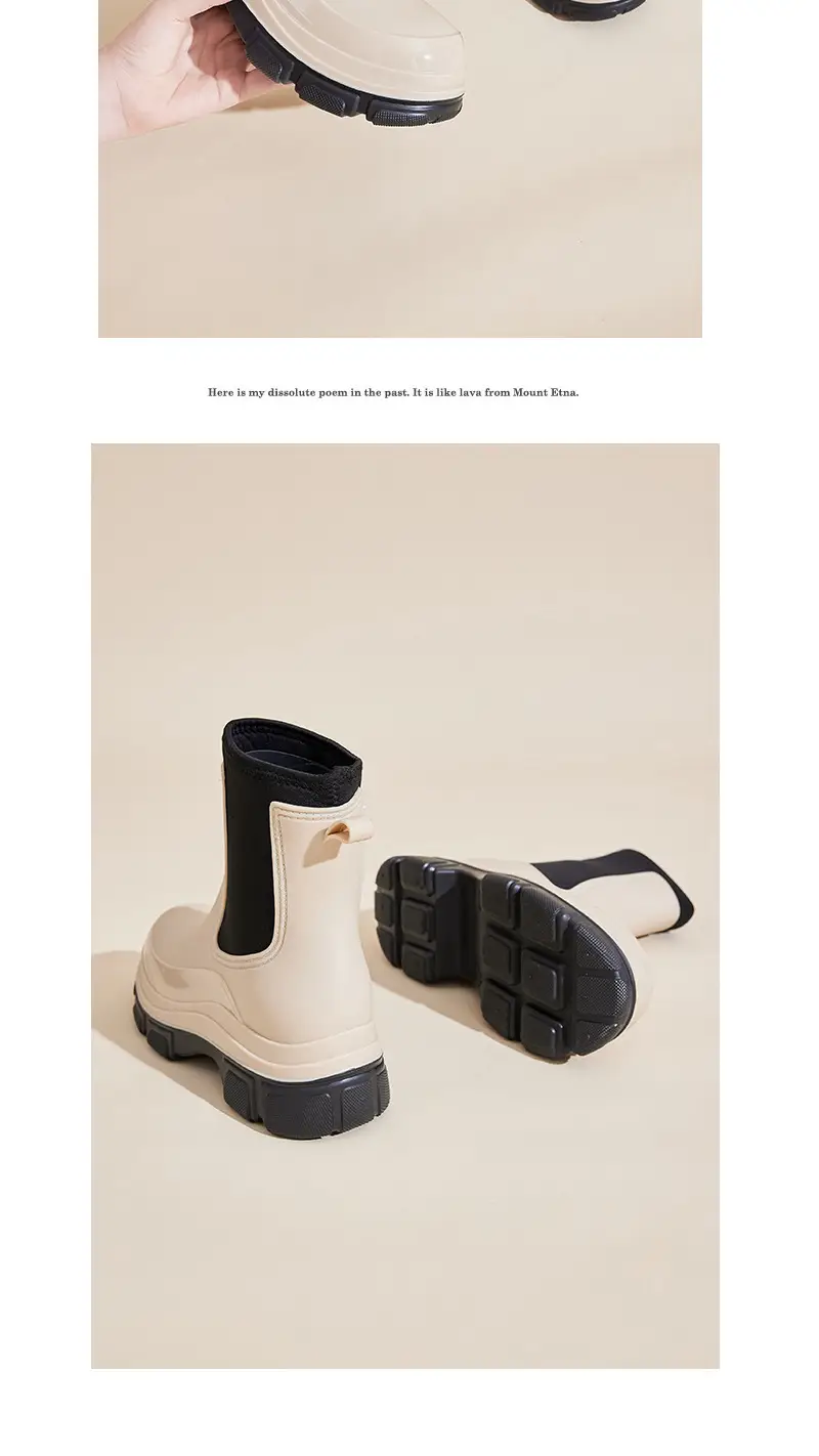 Cross-Border Fashion Rain Boots for Women 2026 New Model Rain Boots Height-Increasing Waterproof Shoes Chelsea Short Boots Outdoor Non-Slip Rain Boots — feature 38