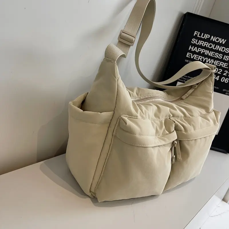 Women's Beige Multi-Flap Crossbody Bag 24W - Image 9