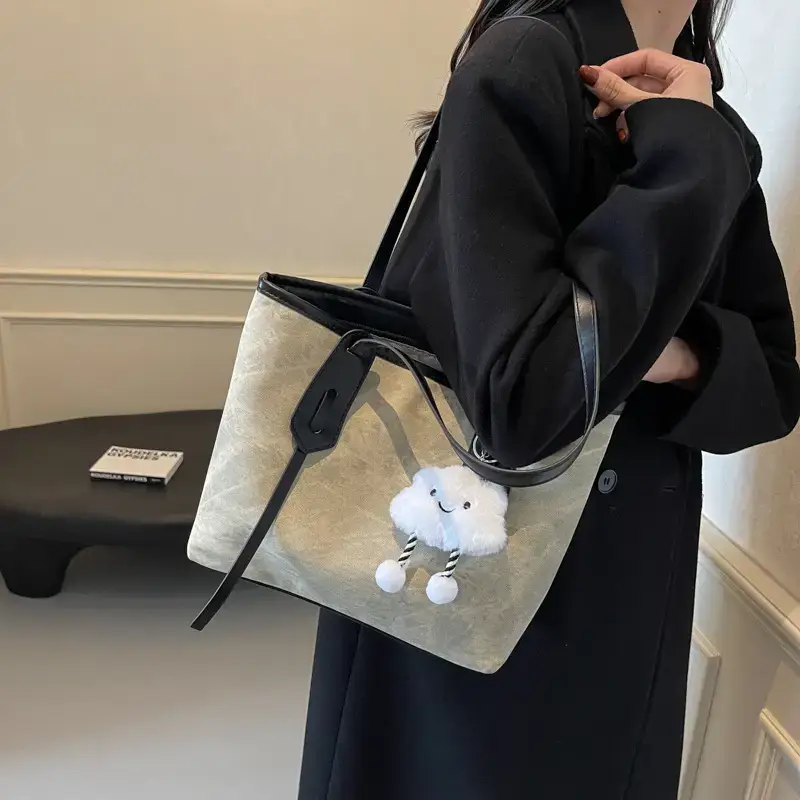 Women's Retro Fashion Shoulder Bag with Cloud Charm - Image 12