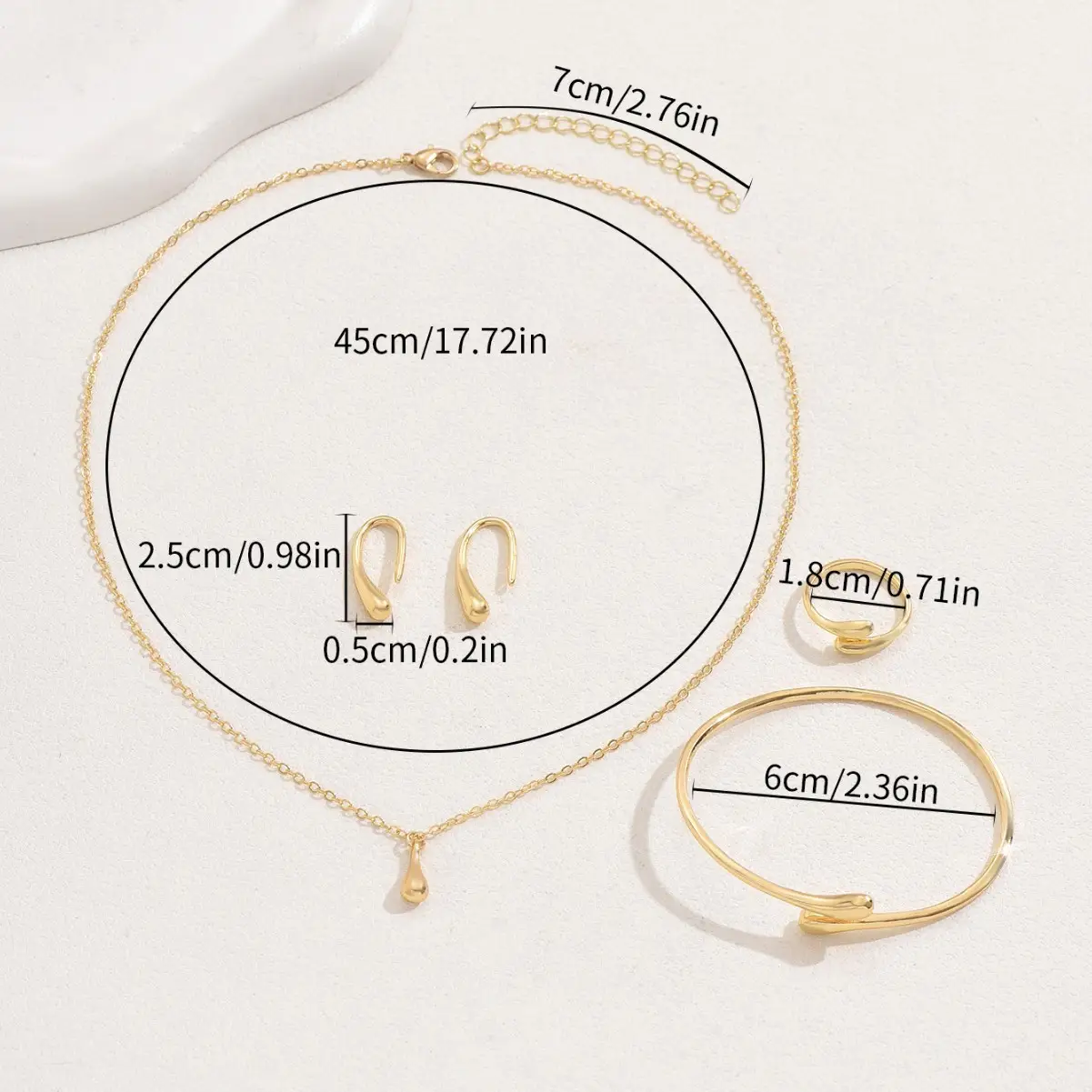 Korean Style Gold Jewelry Set for Women