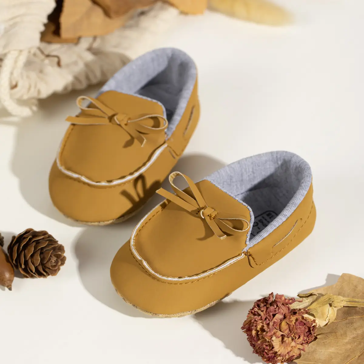 Baby Shoes Brown Bow Non-Slip Soft Bottom - Image 5