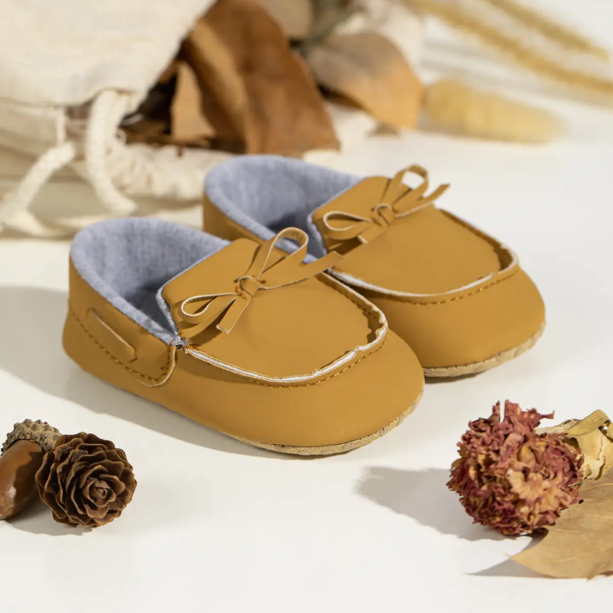 Baby Shoes Brown Bow Non-Slip Soft Bottom — feature 4