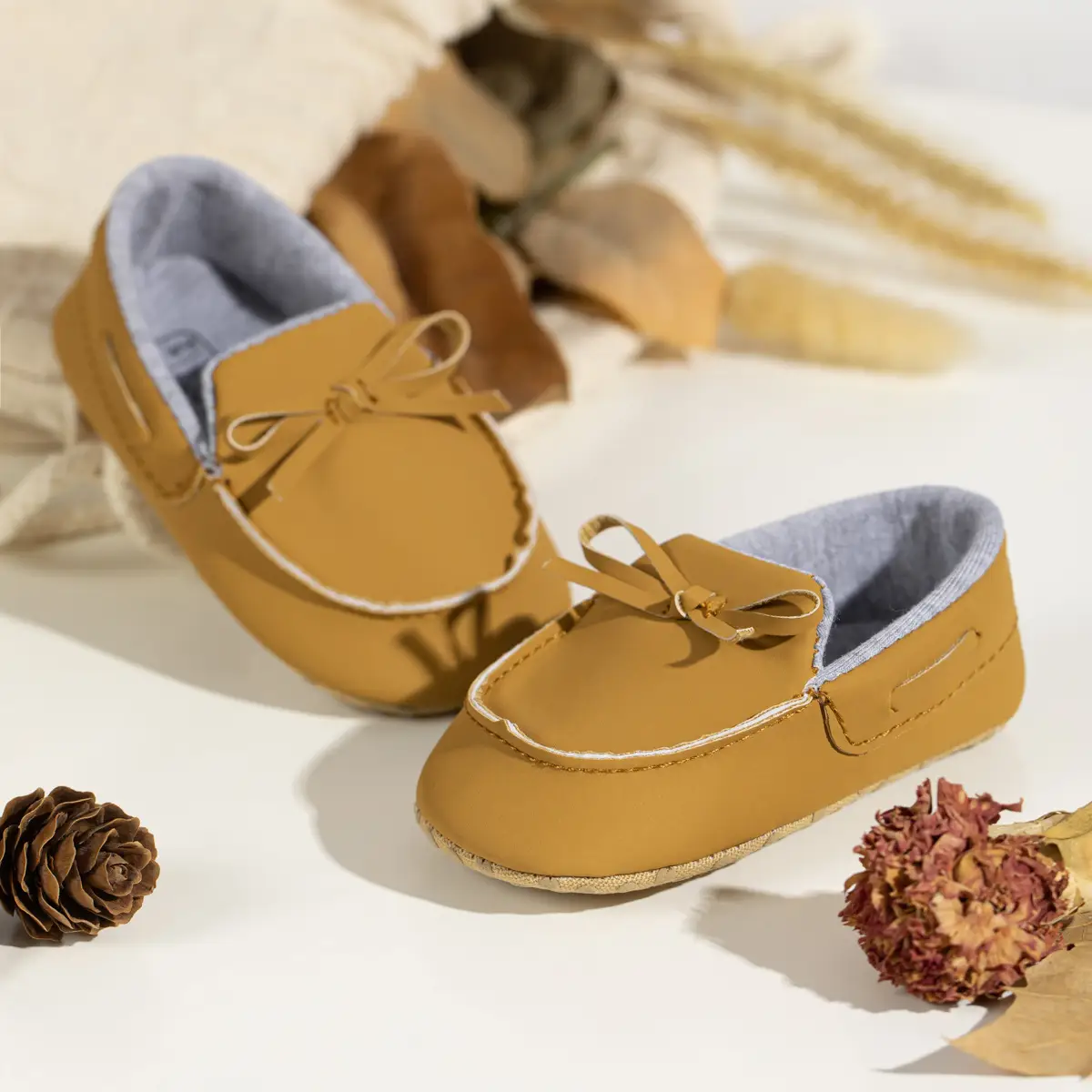 Baby Shoes Brown Bow Non-Slip Soft Bottom — feature 5