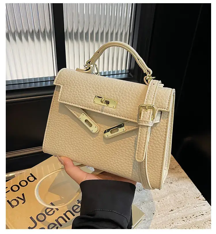Women's Brown Textured Square Shoulder Bag 2024 — feature 1