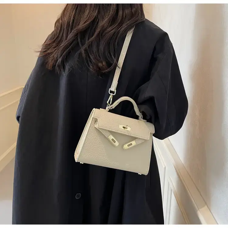 Women's Brown Textured Square Shoulder Bag 2024 — feature 18