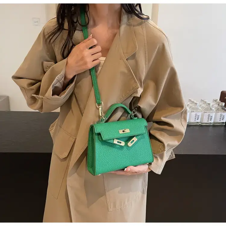 Women's Brown Textured Square Shoulder Bag 2024 — feature 28