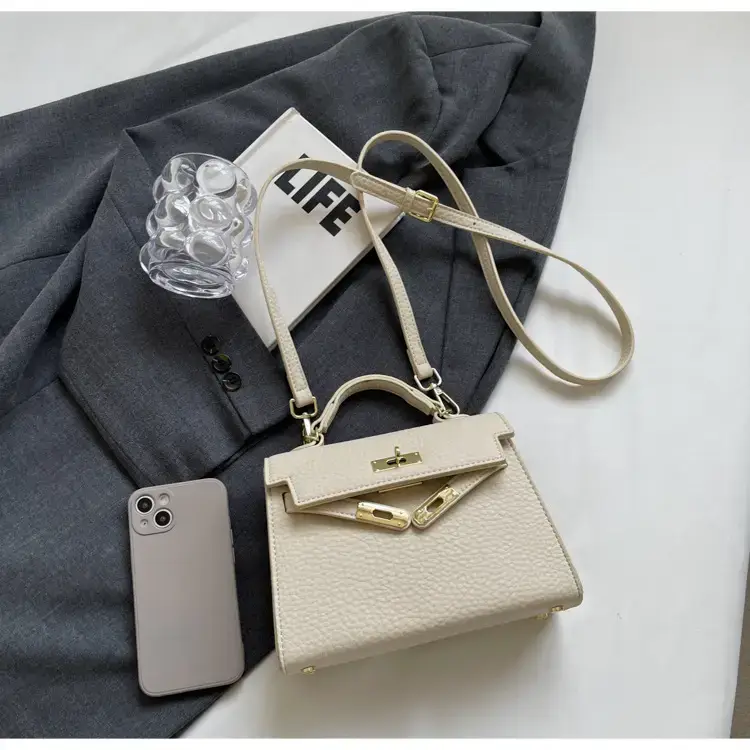Women's Brown Textured Square Shoulder Bag 2024 — feature 32