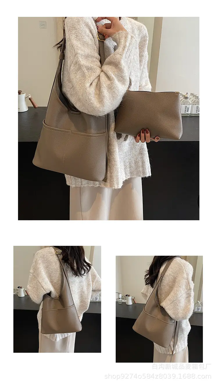 Women Large Capacity Shoulder Bag Brown New Fashion — feature 11