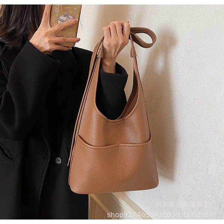 Women Large Capacity Shoulder Bag Brown New Fashion — feature 14