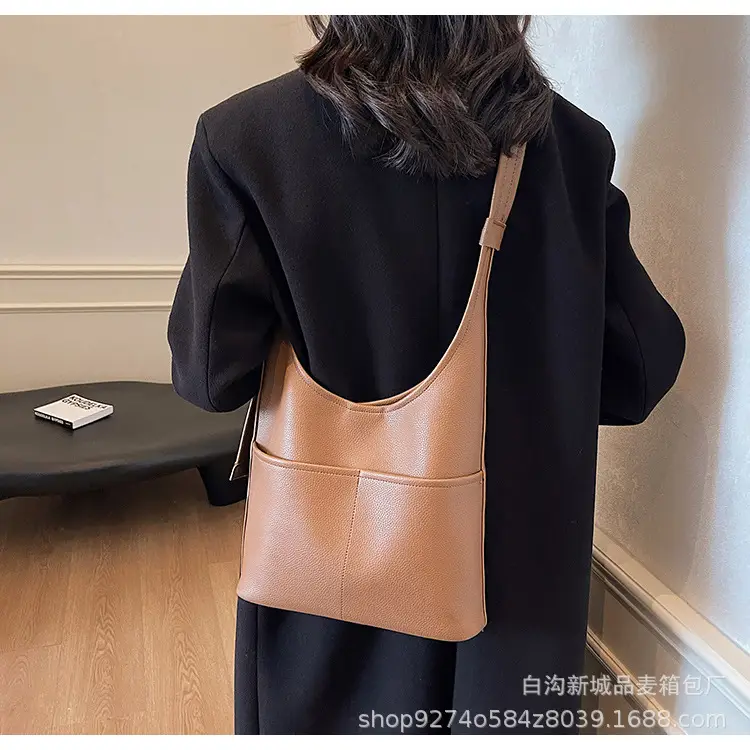 Women Large Capacity Shoulder Bag Brown New Fashion — feature 15