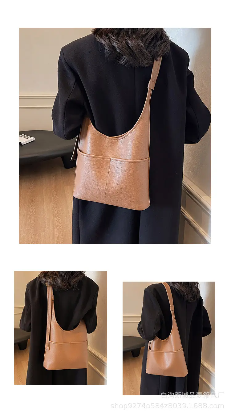 Women Large Capacity Shoulder Bag Brown New Fashion — feature 9