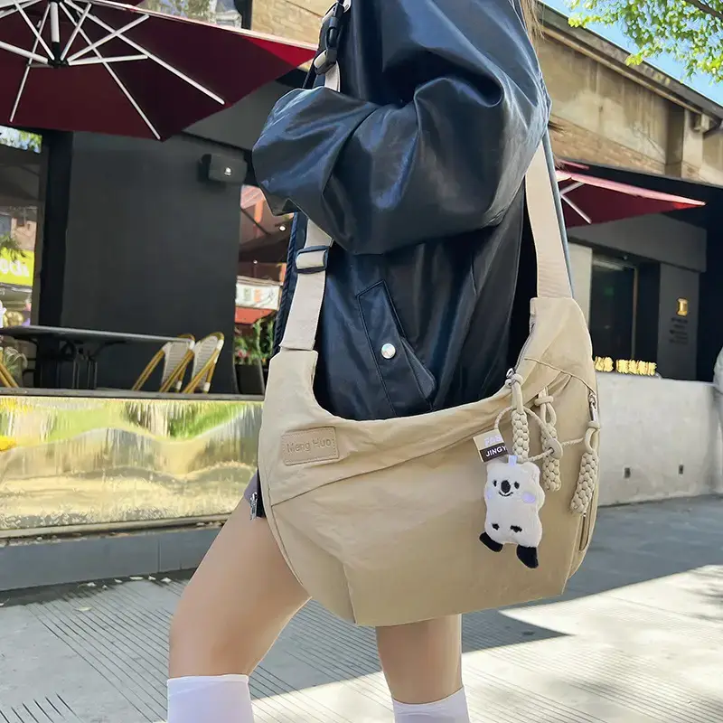 Women's Blue White Crossbody Bag with Cute Charm - Image 7