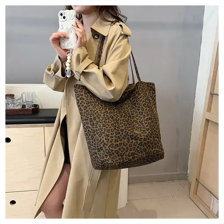 Leopard Canvas Shoulder Bag Women 2024 College Style — feature 16
