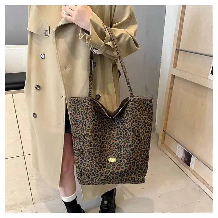 Leopard Canvas Shoulder Bag Women 2024 College Style — feature 20