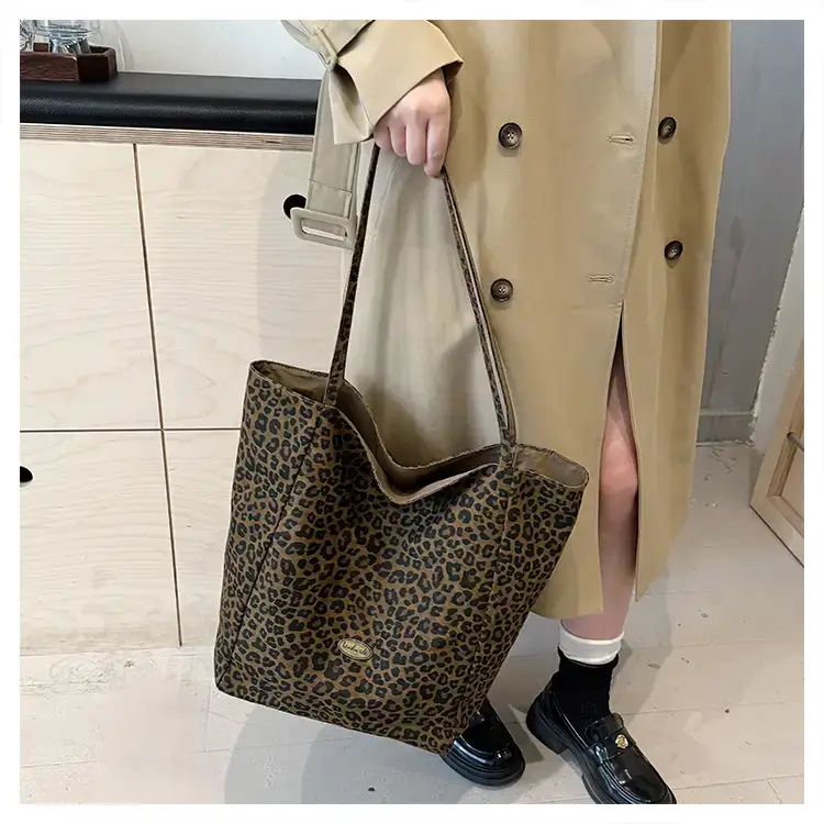 Leopard Canvas Shoulder Bag Women 2024 College Style — feature 21