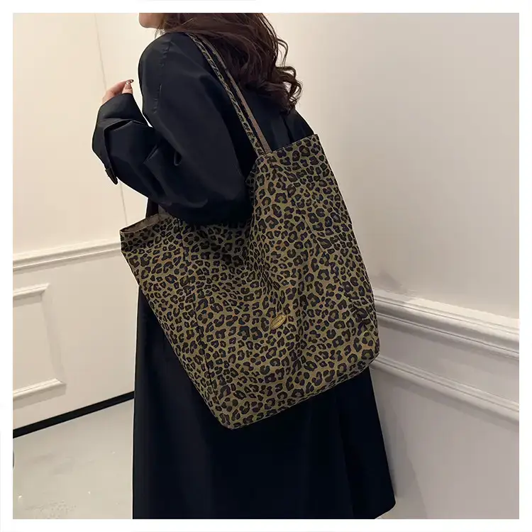 Leopard Canvas Shoulder Bag Women 2024 College Style — feature 25