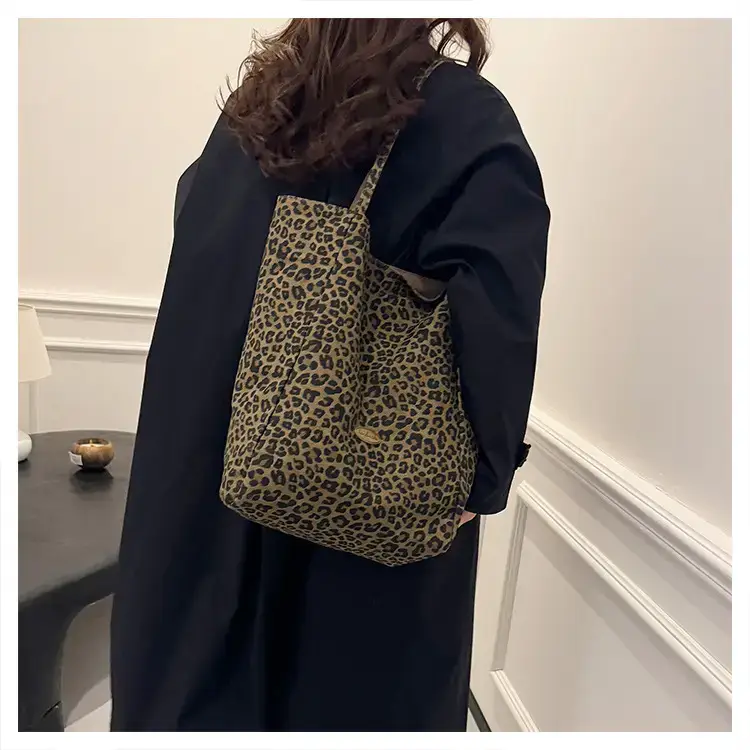 Leopard Canvas Shoulder Bag Women 2024 College Style — feature 26
