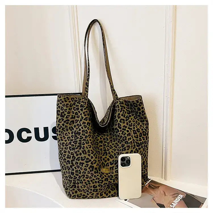 Leopard Canvas Shoulder Bag Women 2024 College Style — feature 29
