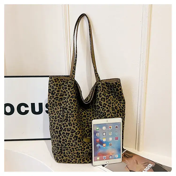 Leopard Canvas Shoulder Bag Women 2024 College Style — feature 30