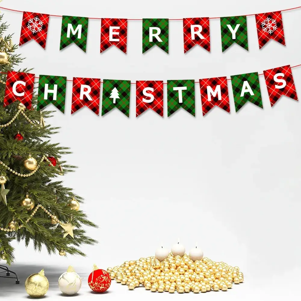 Christmas Christmas Decor Garland String Flag Decoration - Image 28