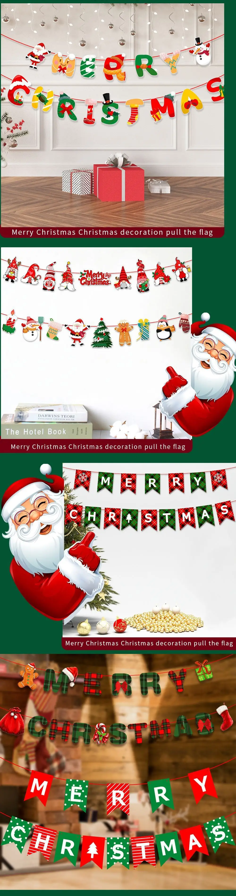 Christmas Christmas Decor Garland String Flag Decoration — feature 7