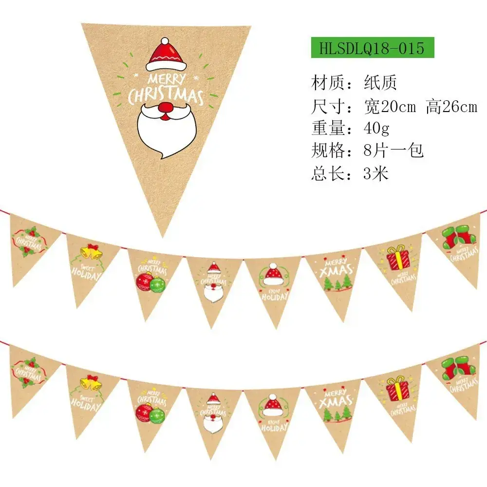 Christmas Christmas Decor Garland String Flag Decoration - Image 16