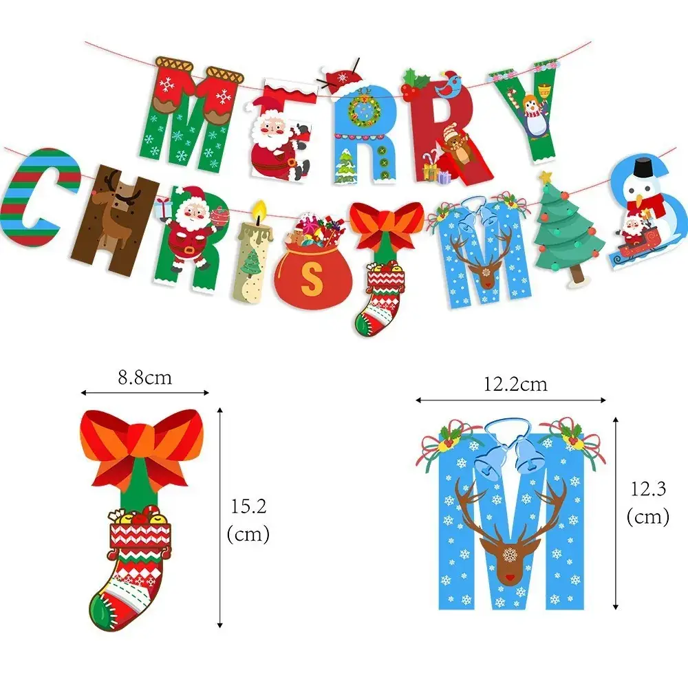Christmas Christmas Decor Garland String Flag Decoration - Image 8