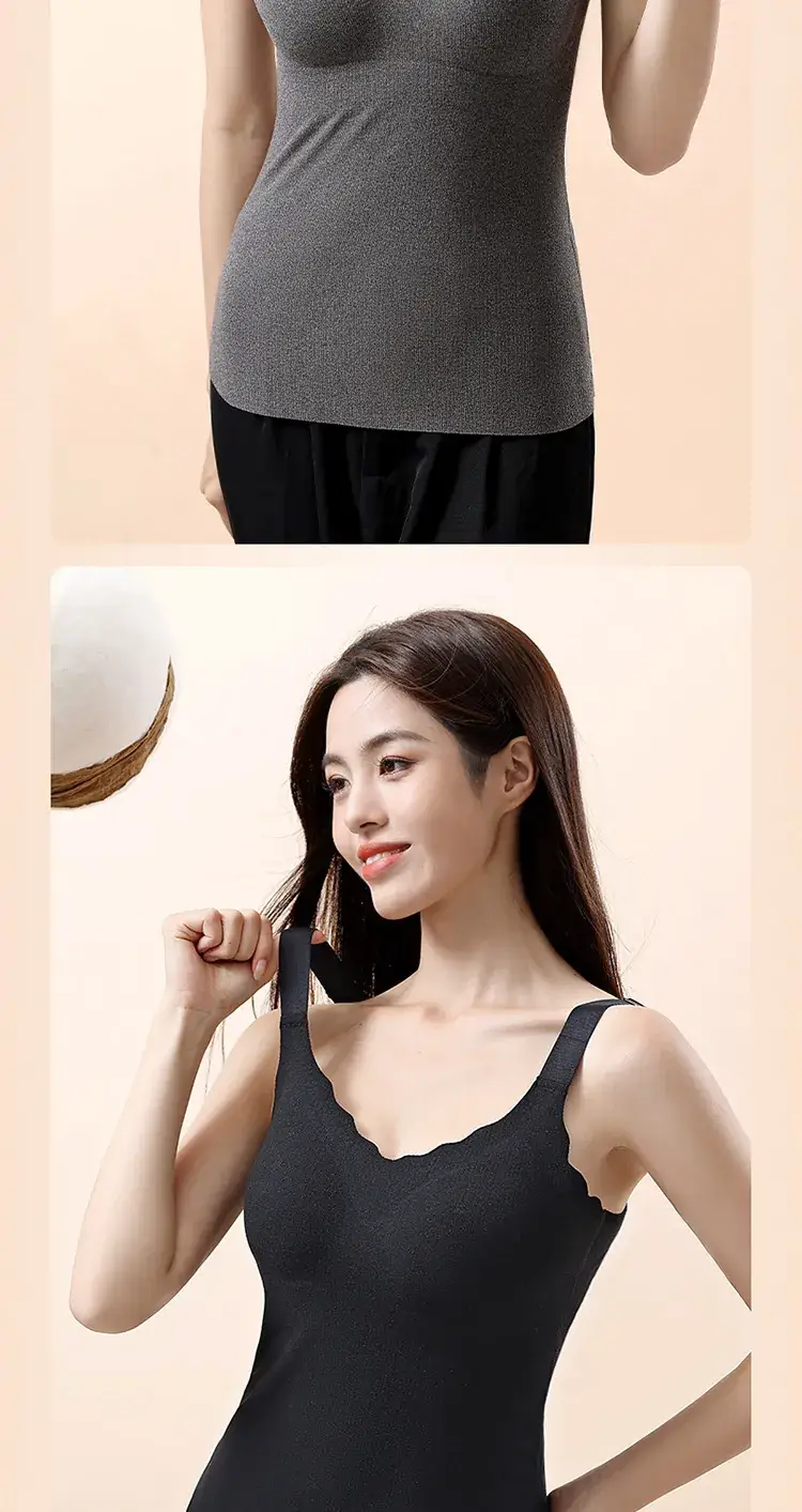 Women's Silk Wool Seamless Vests with Chest Pad — feature 20