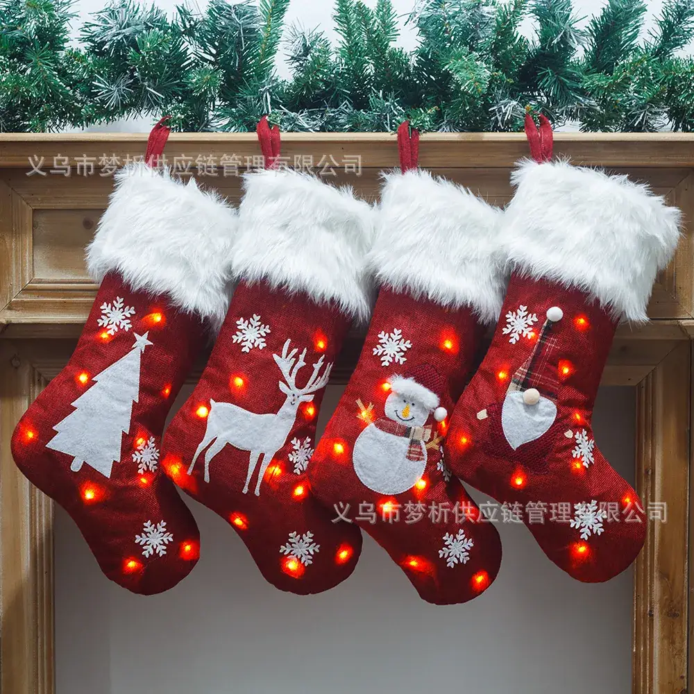 Red Deer Embroidered Christmas Stocking 47cm - Image 7