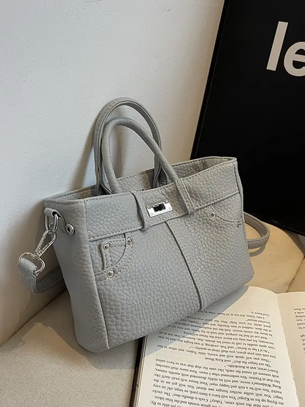Women's Crossbody Bag Beige Textured 2024 New - Image 9