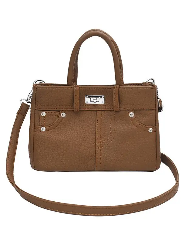 Women's Crossbody Bag Beige Textured 2024 New - Image 10