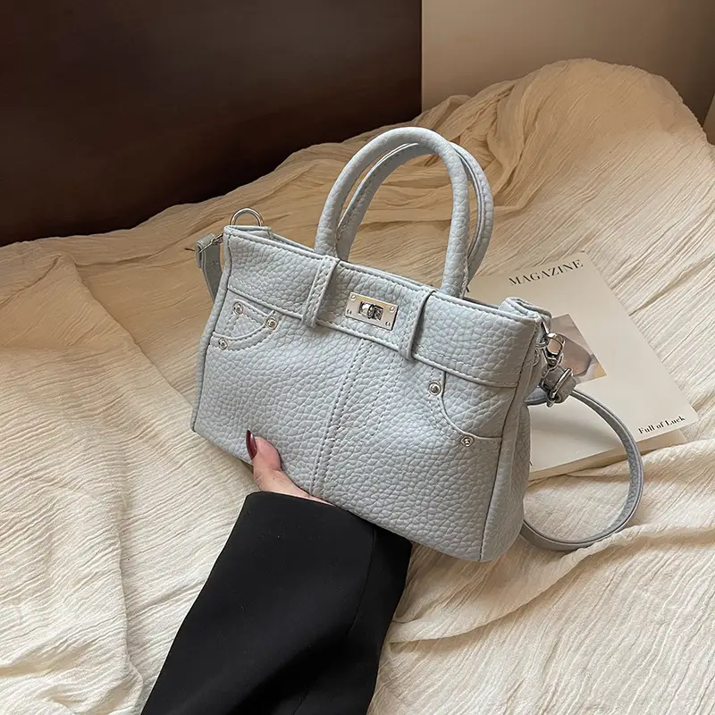 Women's Crossbody Bag Beige Textured 2024 New - Image 3