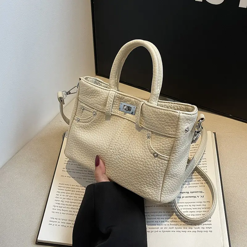 Women's Crossbody Bag Beige Textured 2024 New - Image 5