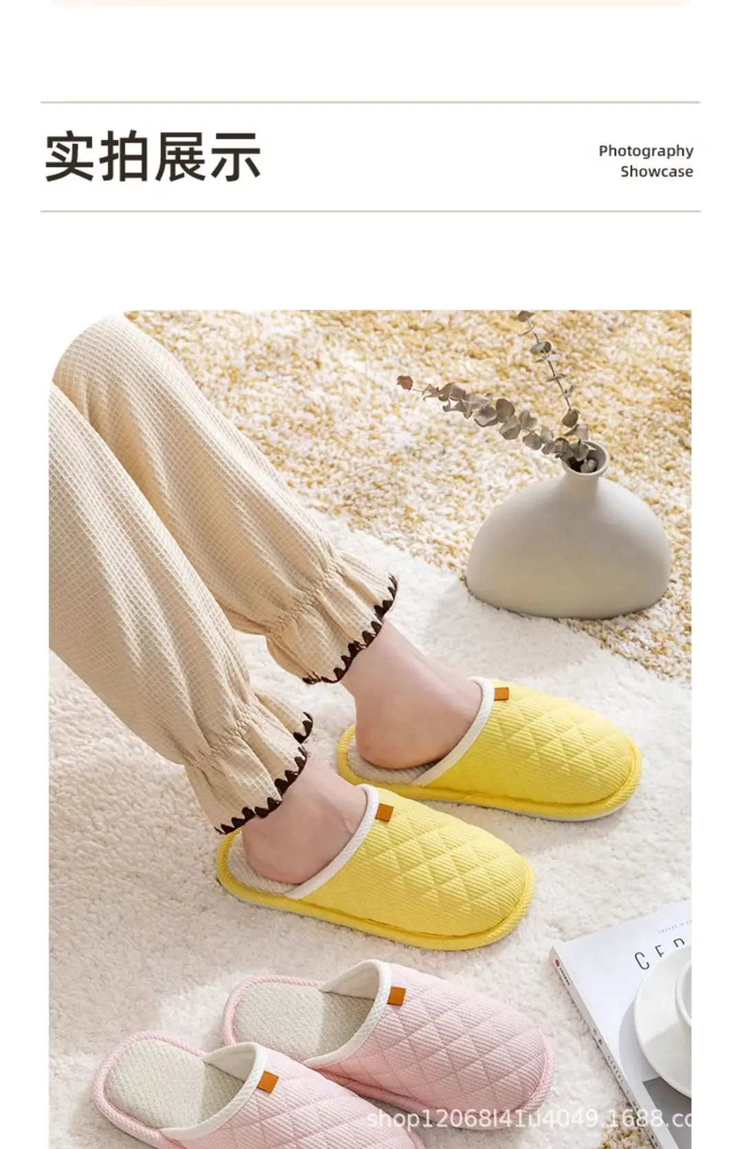 Spring and Autumn Couple Slippers Women's Cotton Linen Linen Non-slip Soft Bottom Indoor Household Home Room Living Room Wood Floor for Men — feature 17