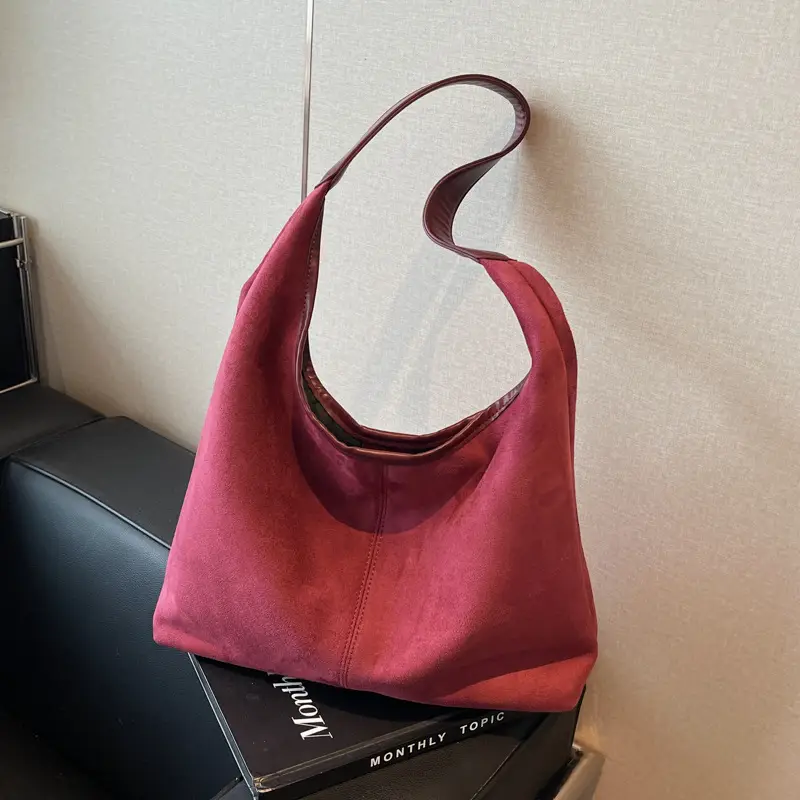 Women's Suede Shoulder Bag Large Capacity 2024 - Image 4